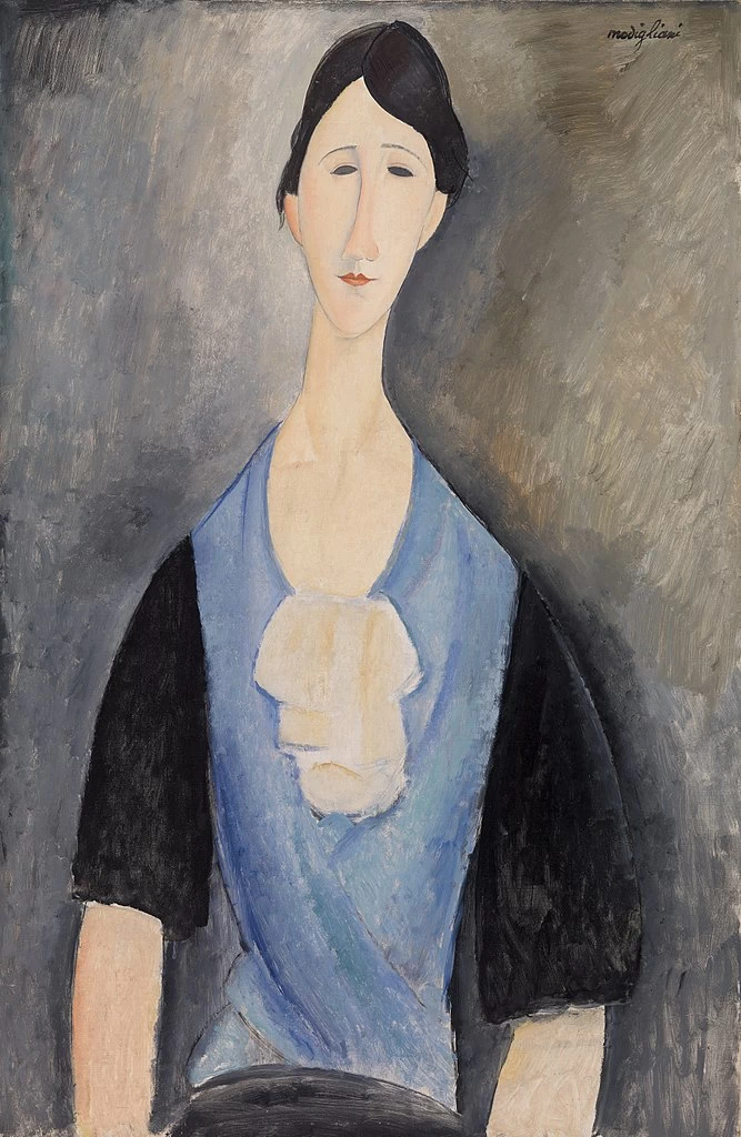 Amedeo Modigliani - 148, Ritratto di Giovane donna in azzurro, Barnes Foundation, Filadelfia